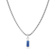Men's Intersection Birthstone Necklace (Silver)