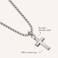 Men's Intersection Cross Necklace (Silver)