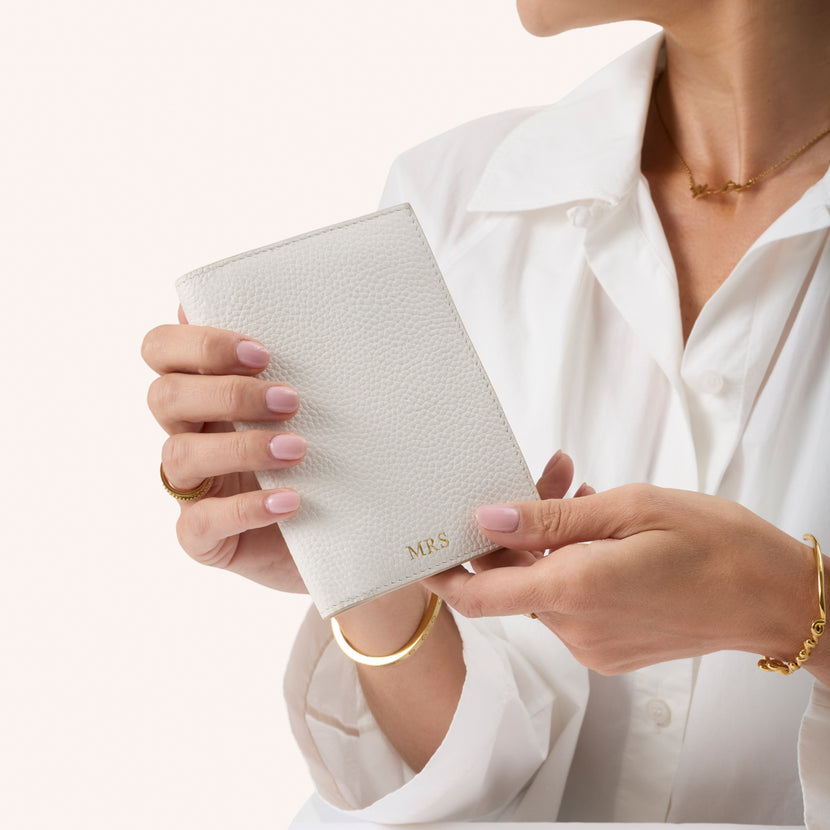 Leather Passport Holder (Ivory)