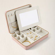 Large Leather Jewellery Box (Blush Nude)