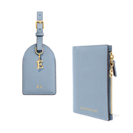Leather Travel Set (Powder Blue)