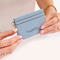 Leather Card Holder (Powder Blue)