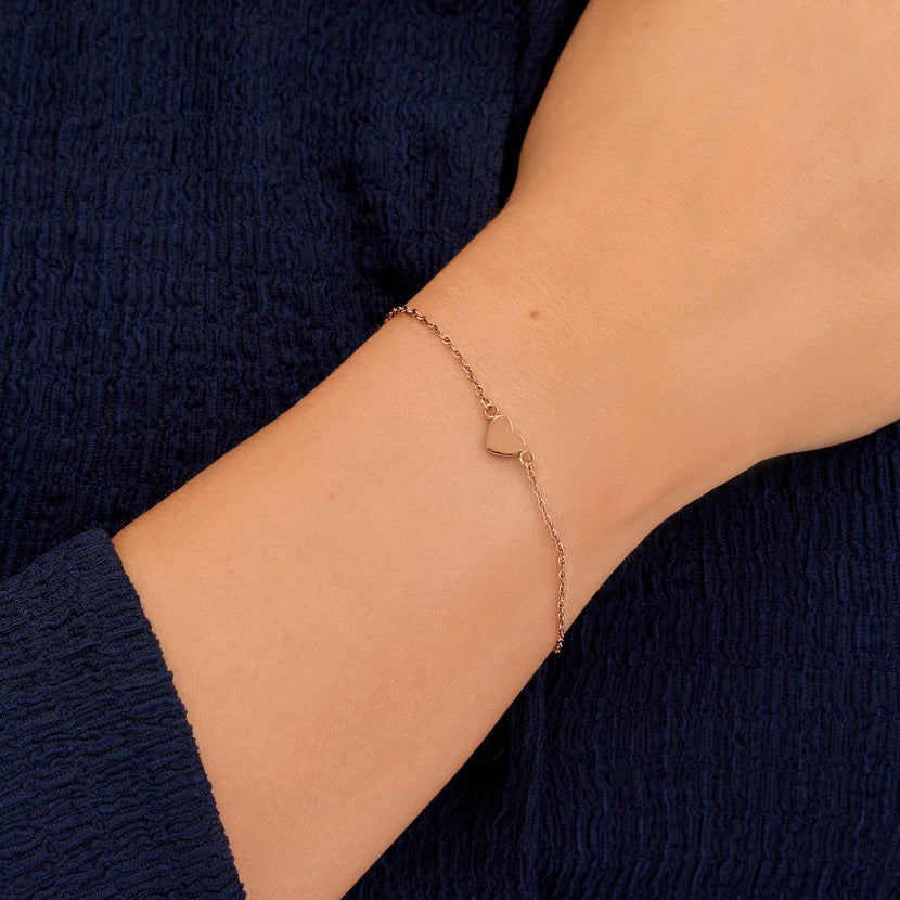 Made Mine Heart Bracelet (Rose Gold)