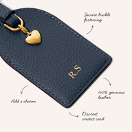 Leather Luggage Tag (Navy)