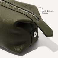 Men's Leather Wash Bag (Green)