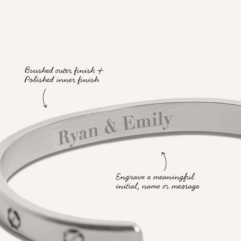 Men's Rivet Cuff Bangle (Silver)