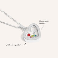Mini Me Floating Charm Heart Necklace (Silver)