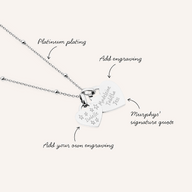 Murphys Sketches Token Heart Necklace (Silver)