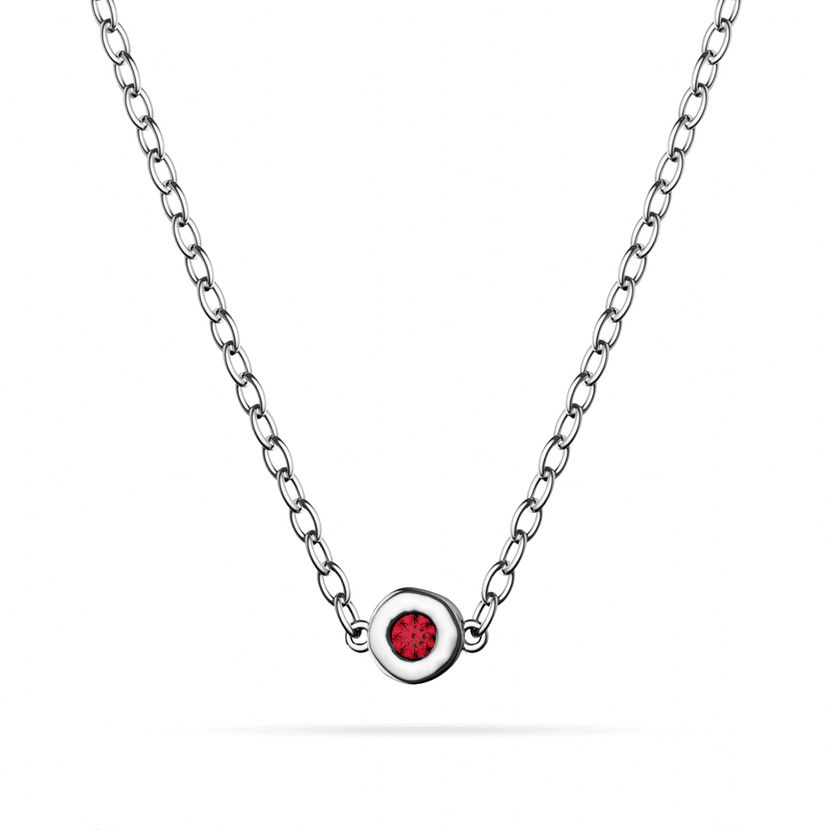 Fine Molten Birthstone Necklace (Silver)