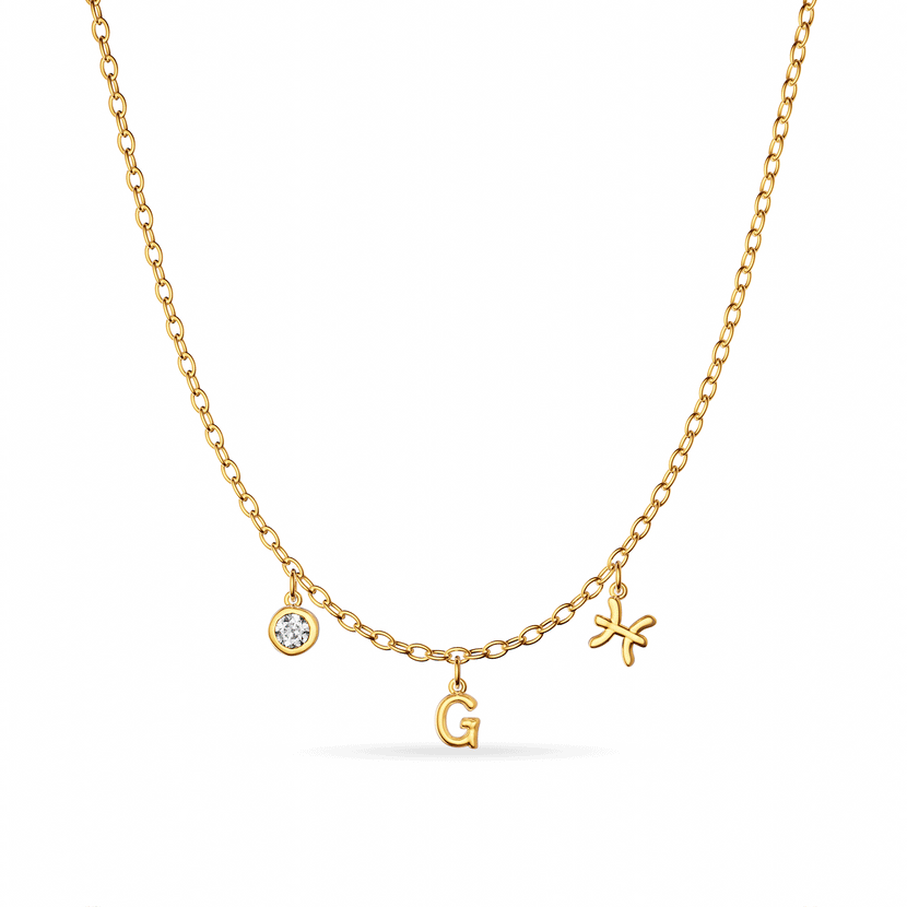 Made Mine Fine Charm Necklace (Gold)