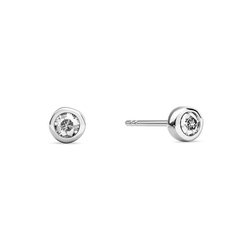 Fine White Topaz Stud Earrings (Silver)