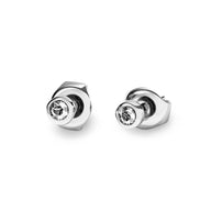 Fine White Topaz Stud Earrings (Silver)