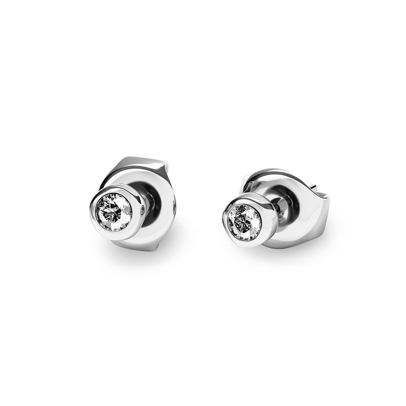 Fine White Topaz Stud Earrings (Silver)