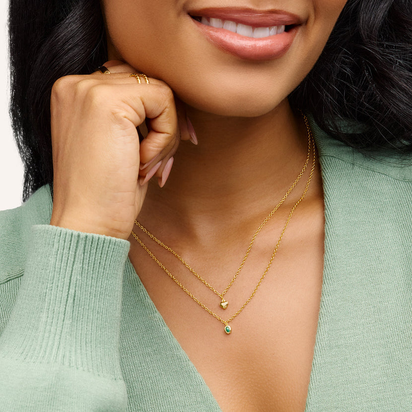 Fine Single Charm Necklace (Gold)