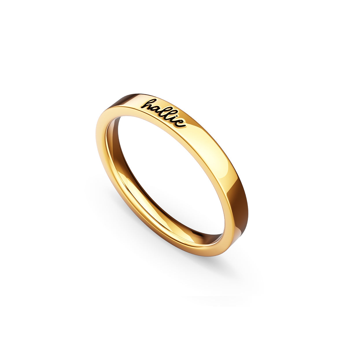 Fine Script Name Ring (Gold) - Main Image