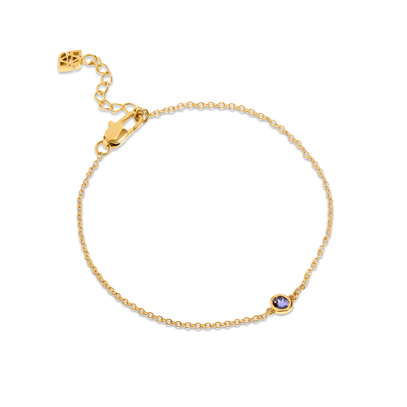 Made Mine Round Birthstone Bracelet (Gold)