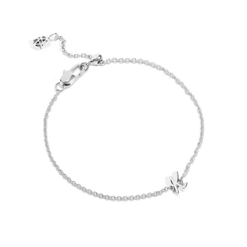 Made Mine Script Letter Bracelet (Silver)