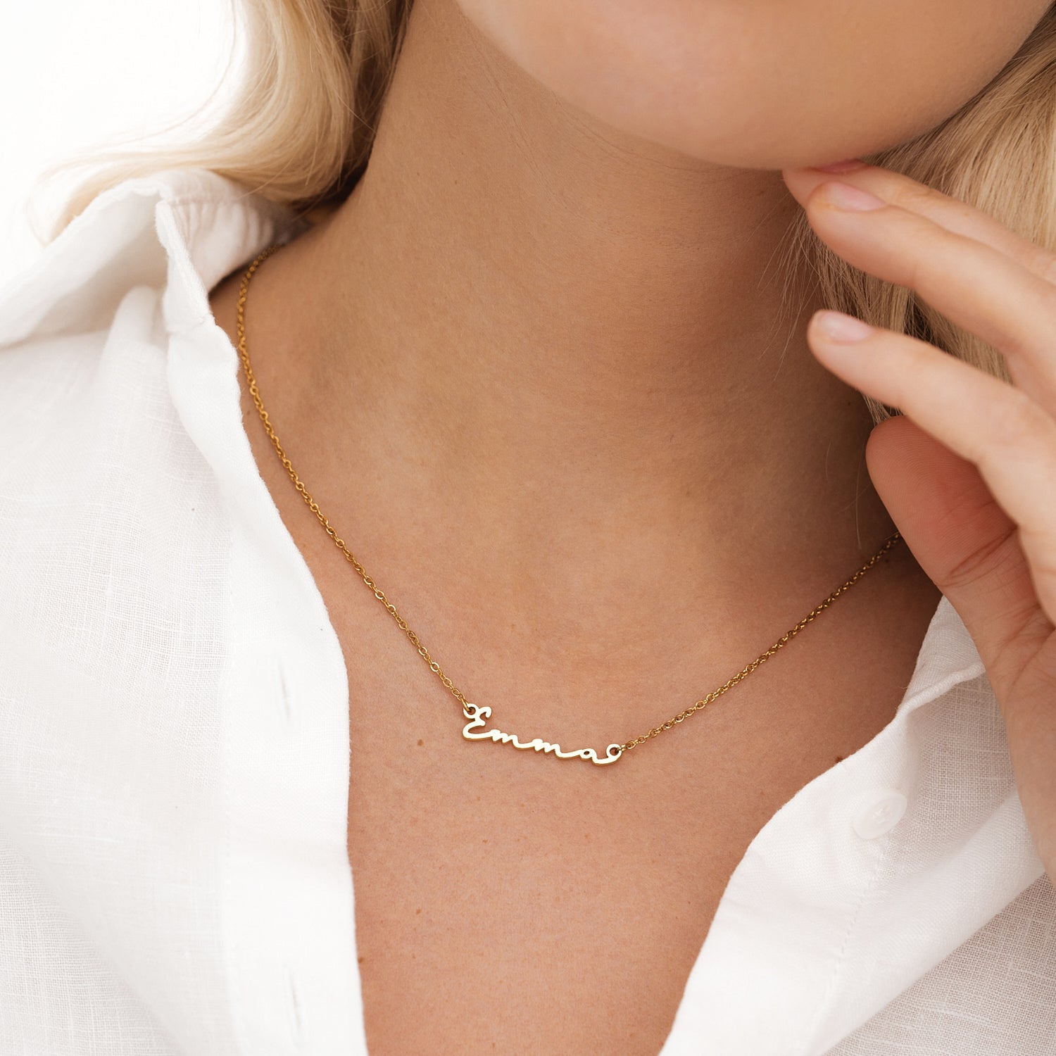 Gold Name Necklace Personalised Rose Gold Necklace Uk Signature