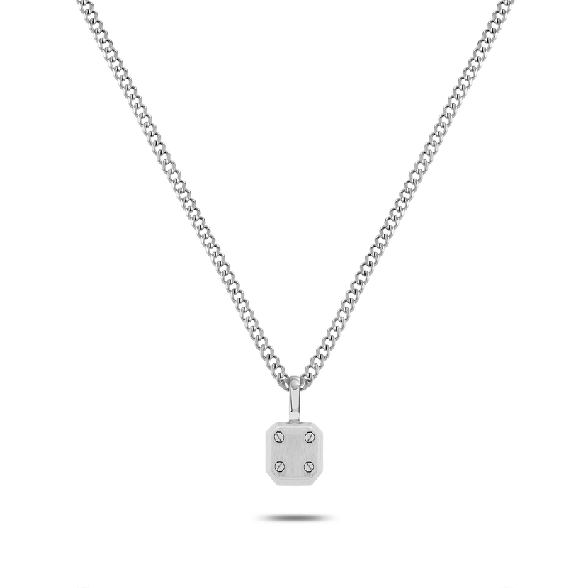 Men's Rivet Pendant Necklace (Silver)