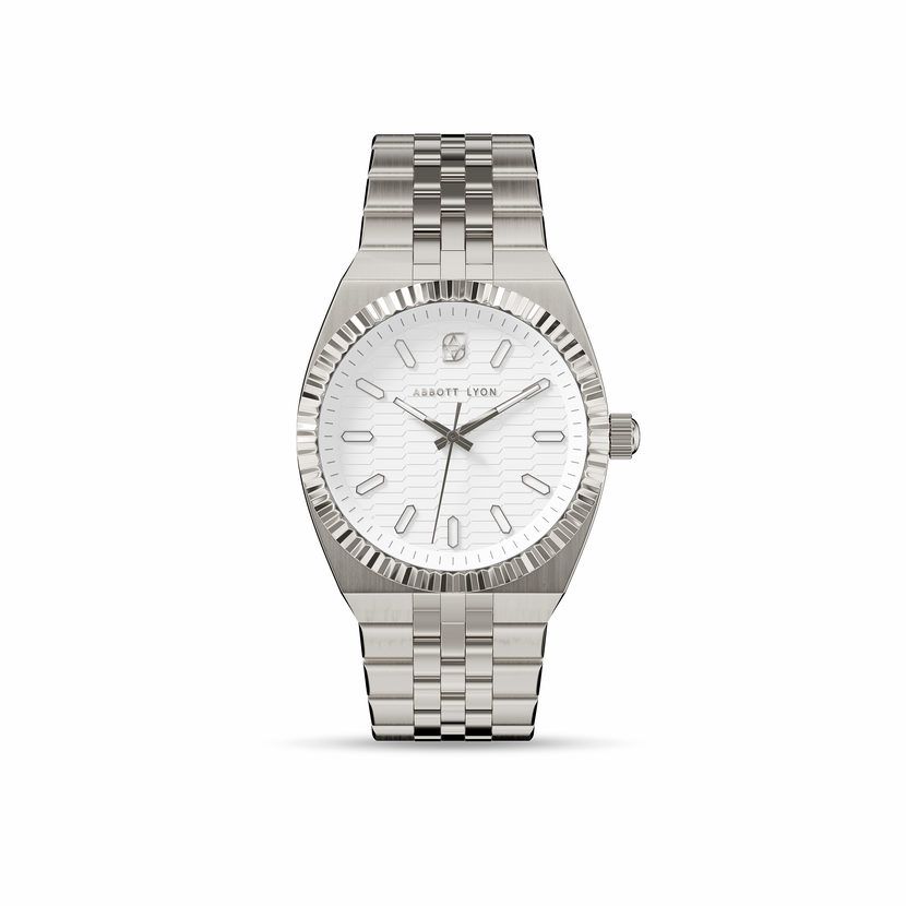 Grosvenor 40 White Watch (Silver)