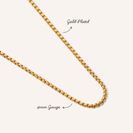 Men's Box Chain Necklace (Gold)