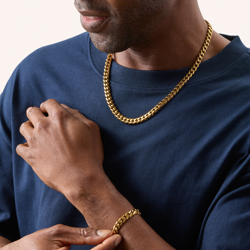 Men's Curb Chain Necklace (Gold)
