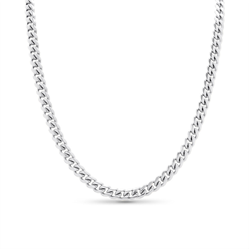 Men's Curb Chain Necklace (Silver)