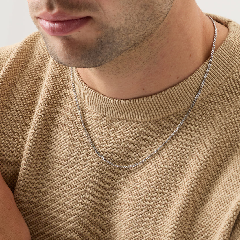 Intersection Curb Chain Necklace (Silver)