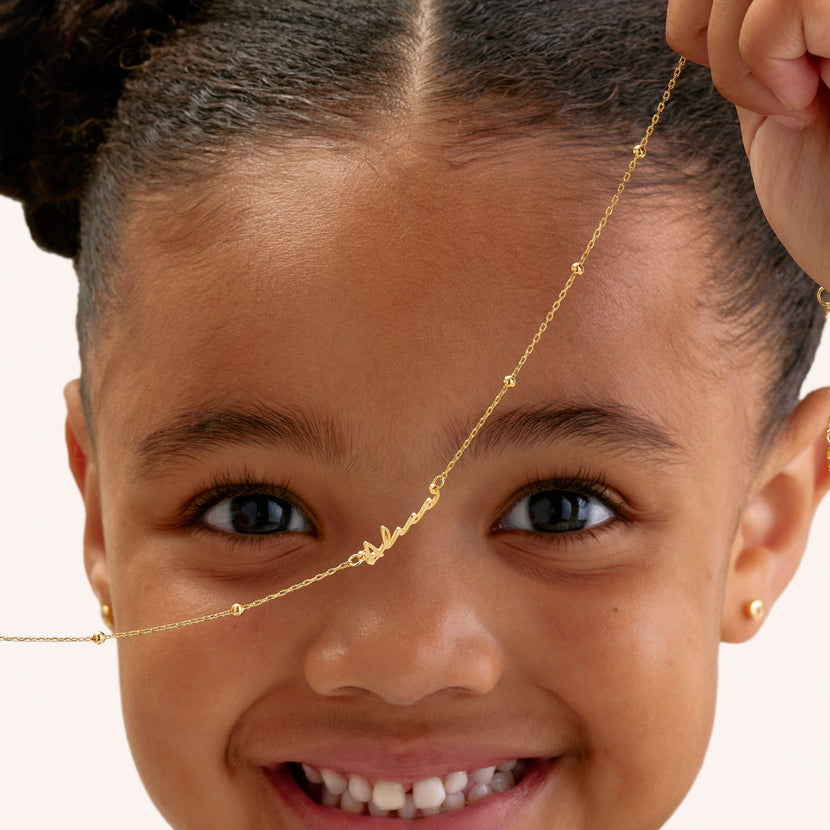 Mini Signature Name Necklace (Gold)