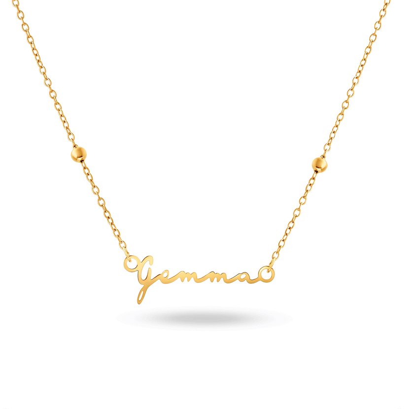 Mini Signature Name Necklace (Gold)