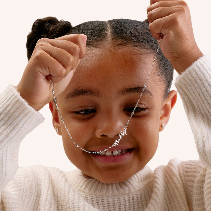 Mini Signature Name Necklace (Silver)