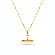 Mini Custom Stamped T-Bar Necklace (Gold)