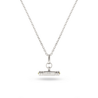 Mini Custom Stamped T-Bar Necklace (Silver)