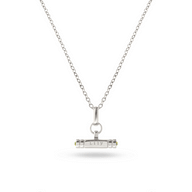 Mini Custom Stamped T-Bar Necklace (Silver)