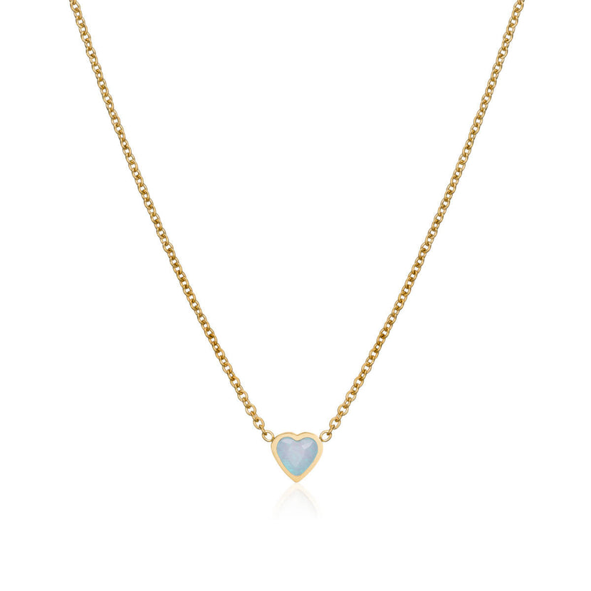 Blue Heart Necklace (Gold)