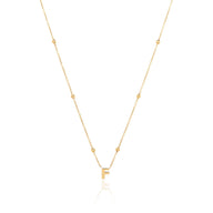 Made Mine Mini Letter Sphere Chain Necklace (Gold)