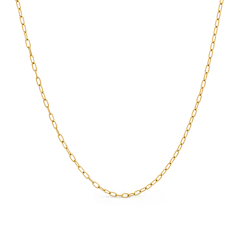 Mini Paperclip Chain Necklace (Gold)