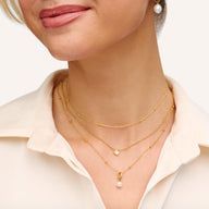 Mini Pearl Necklace Bridesmaids Gift Set (Gold)