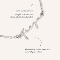 Mini Me Signature Name Bracelet (Silver)