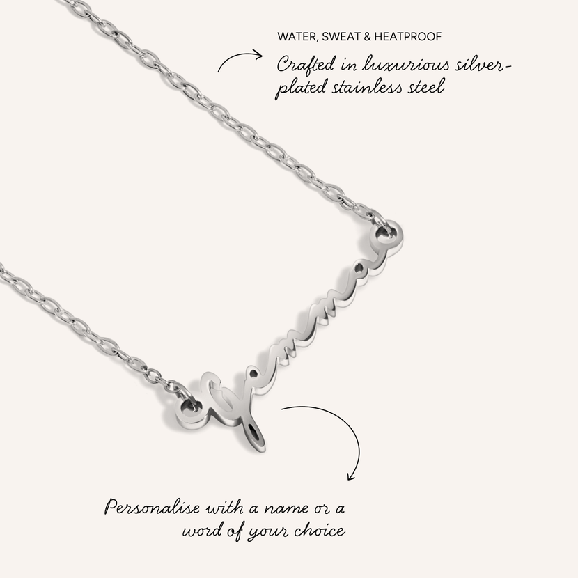 Mini Signature Name Necklace (Silver)