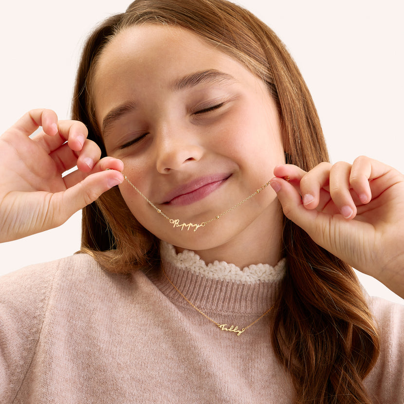 Fine Mini Signature Name Bracelet (Gold)