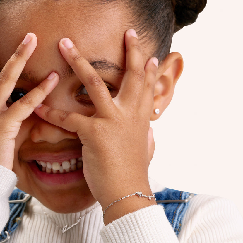 Mini Me Signature Name Bracelet (Silver)