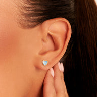 Mini Heart Birthstone Necklace & Stud Earrings Set (Gold)