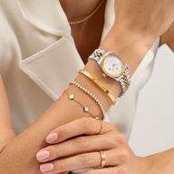 Belgravia Pearl Watch 30 & Crystal Bracelet Set (Gold)