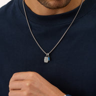 Men's Molten Edge Tag Necklace (Silver)