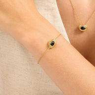 Black Onyx Molten Bracelet (Gold)