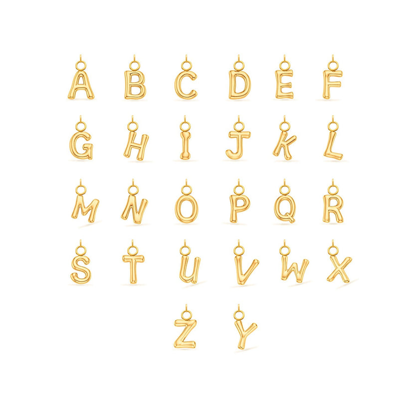 Mini Molten Initial Charm (Gold)