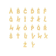 Mini Molten Initial Charm (Gold)