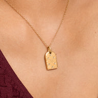 Monogram Double Initial Tag Necklace (Gold)