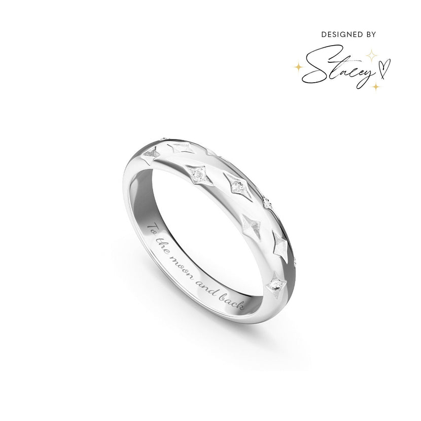 Moon and Back Ring (Silver)